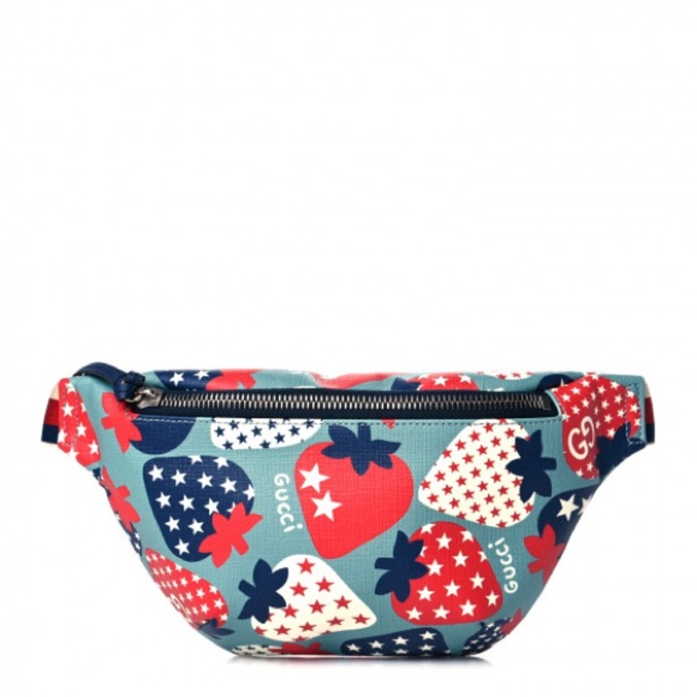 New GUCCI Strawberry Star Print children’s Fanny pack waist Belt Bag